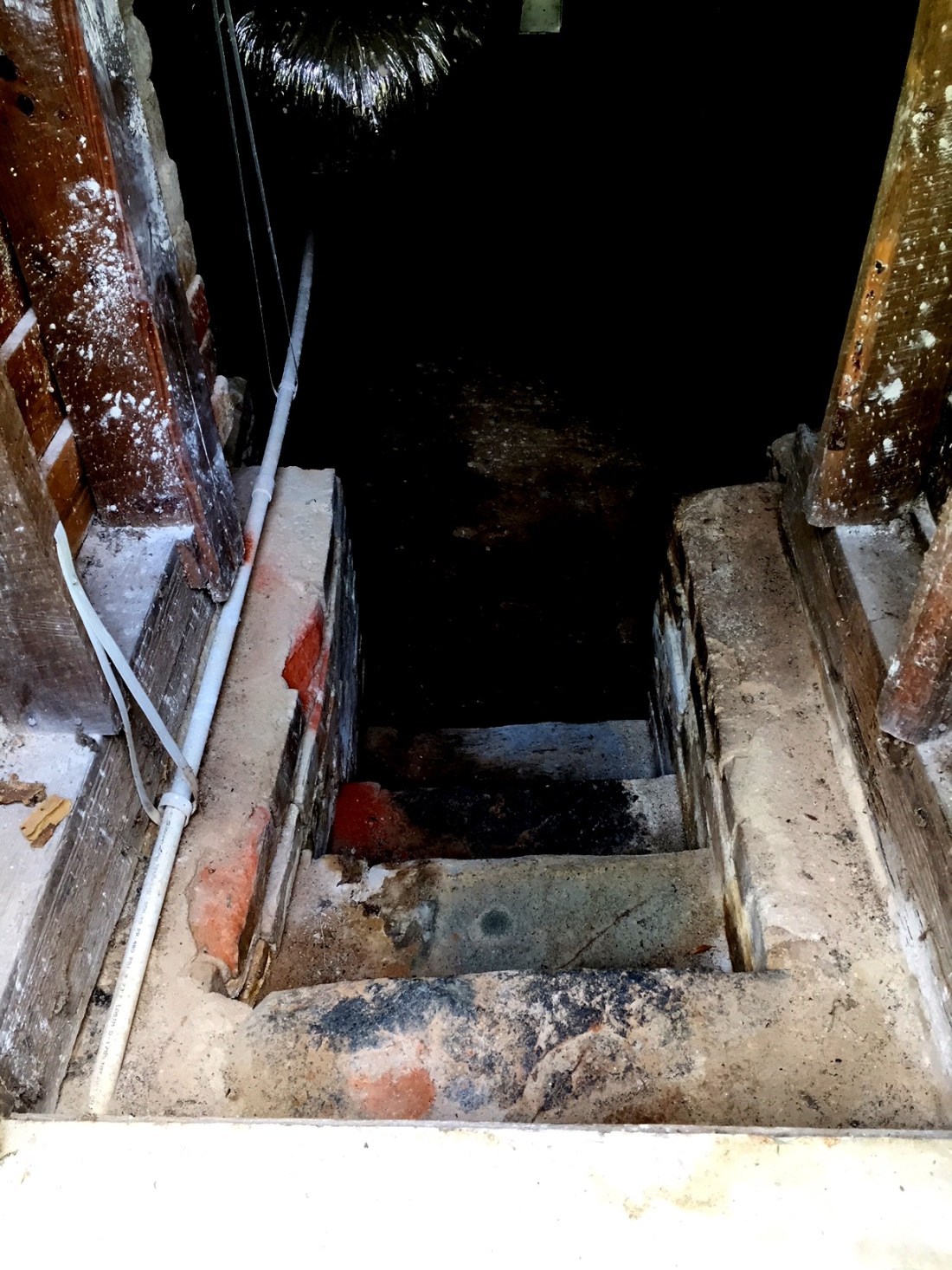 steps into crawlspace